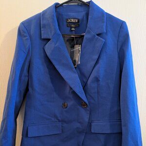 J Crew Devon Women's Blazer Bi-Stretch Cotton Blue Size 4 NWT